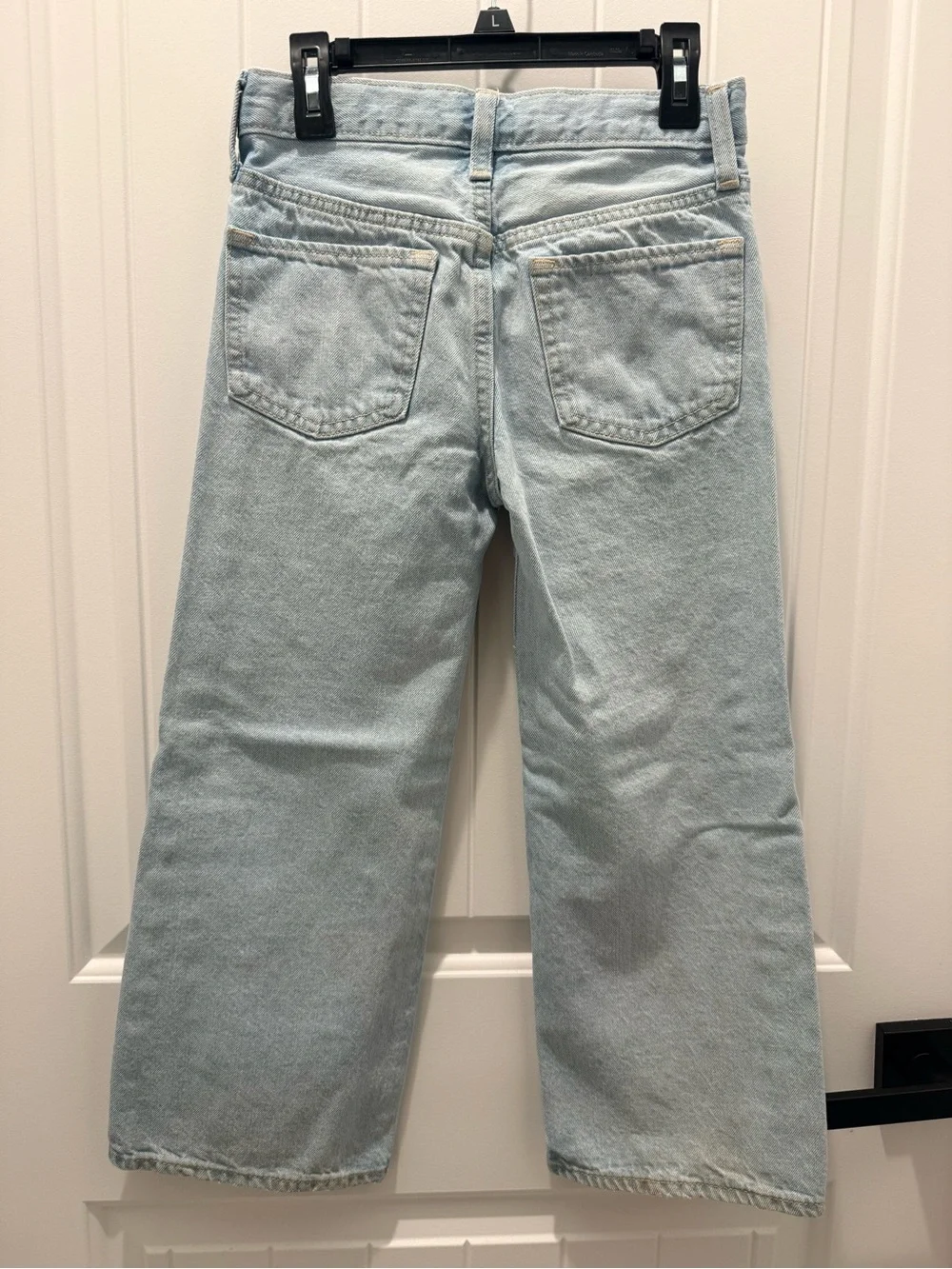 Old Navy Light Blue Daisy Embroidered Wide-Leg Jeans